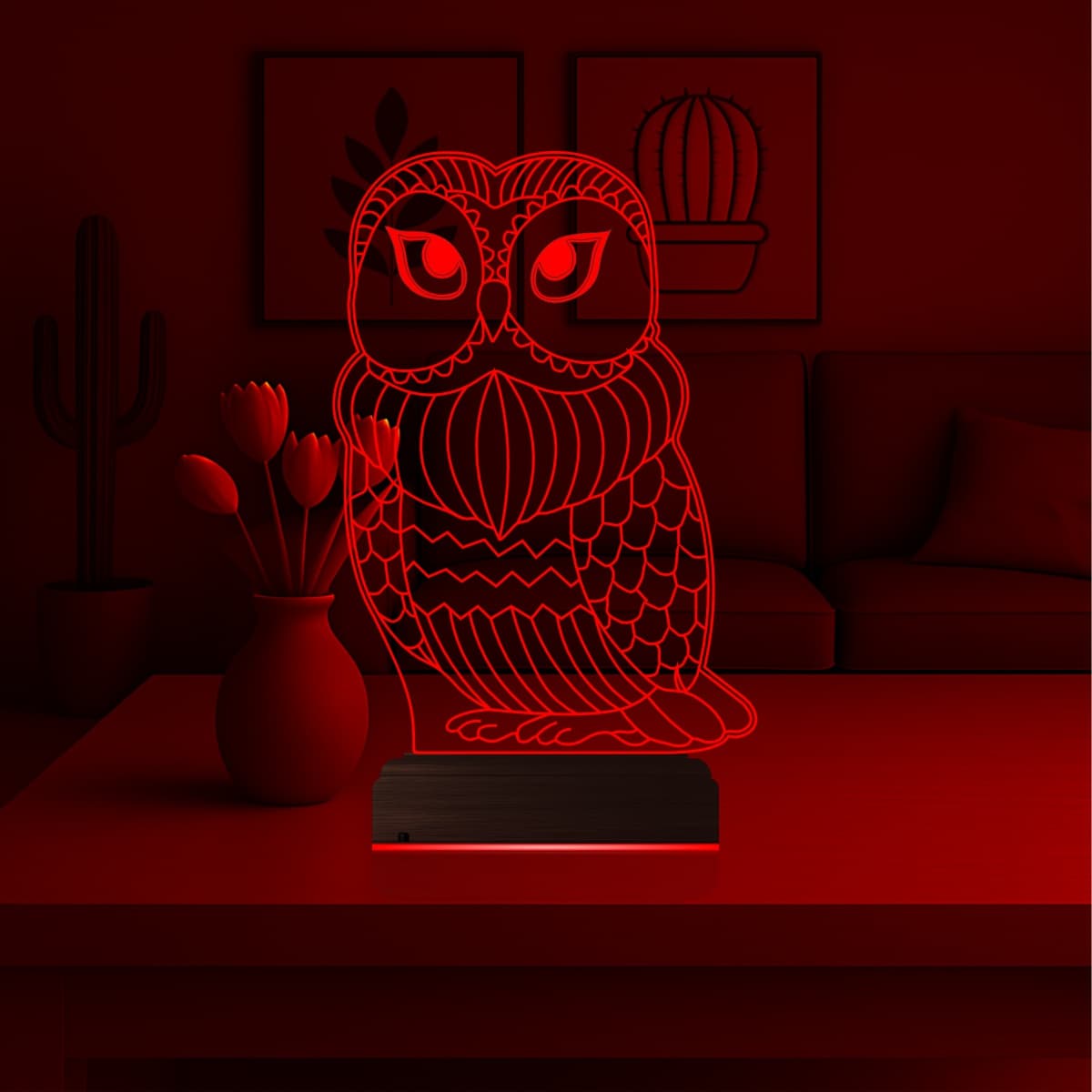 Сова — 3D LED Ночник | Оригинальный подарок 6