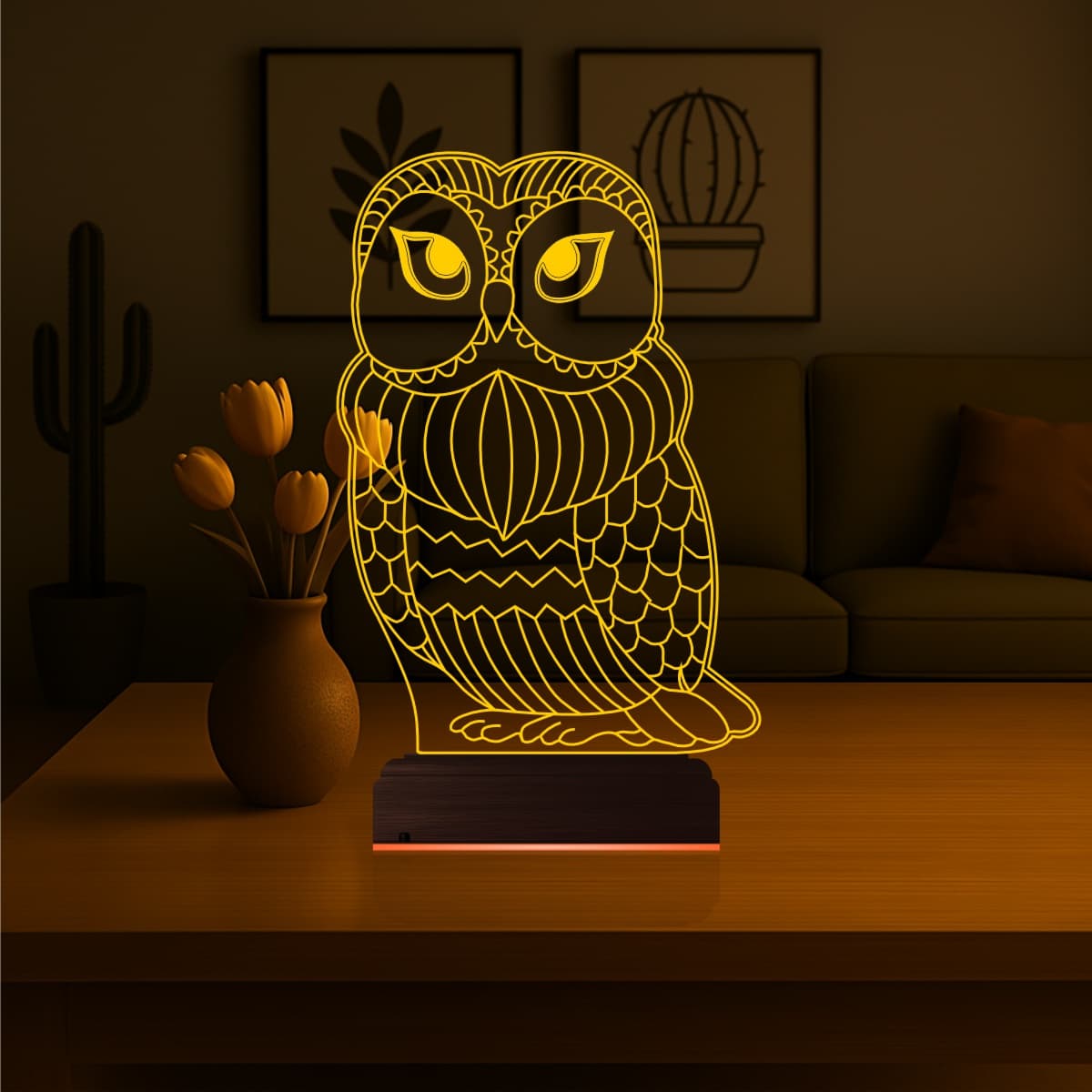 Сова — 3D LED Ночник | Оригинальный подарок 7
