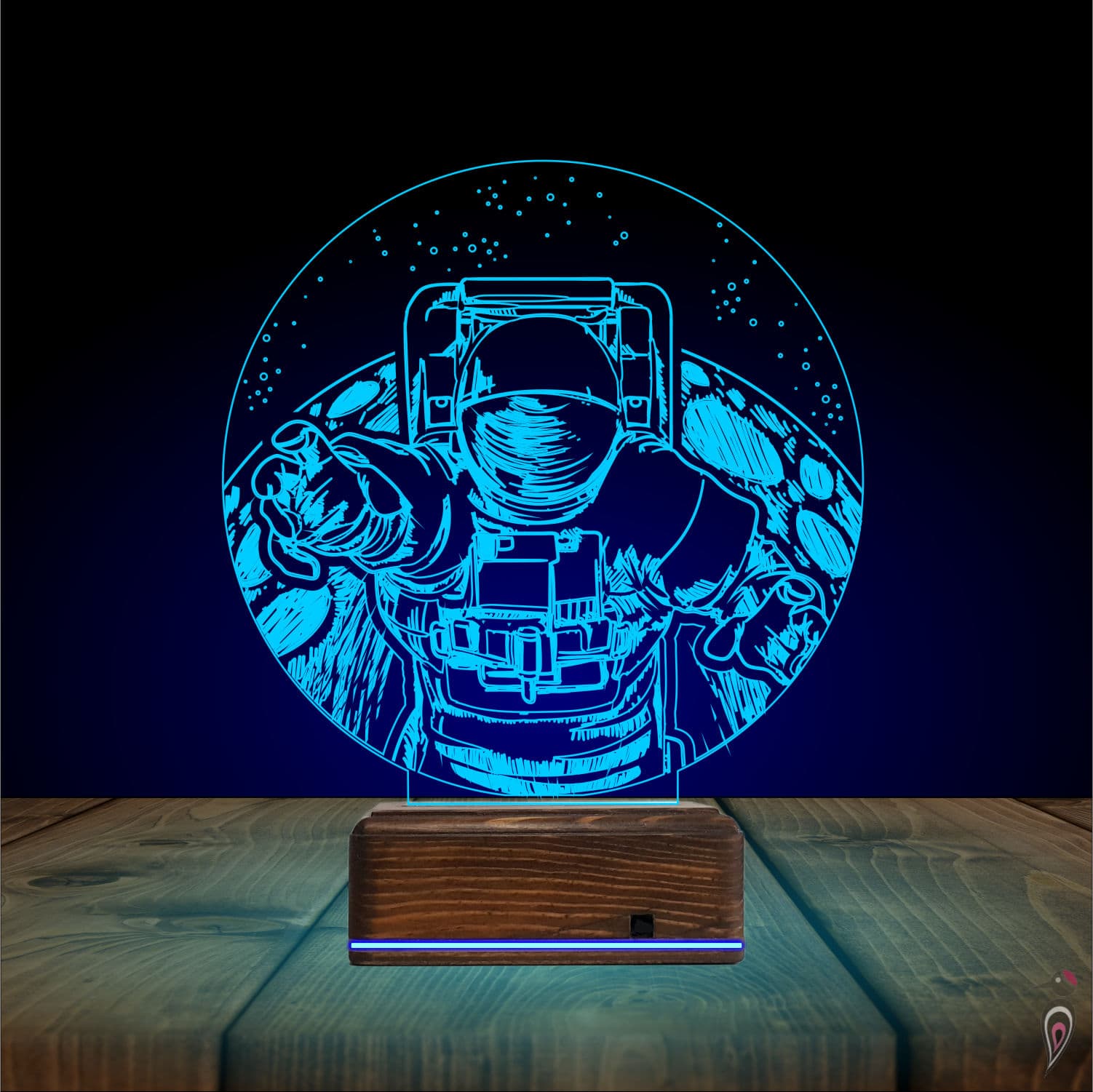 Космонавт на Луне — 3D LED Ночник | Подарок детям 10