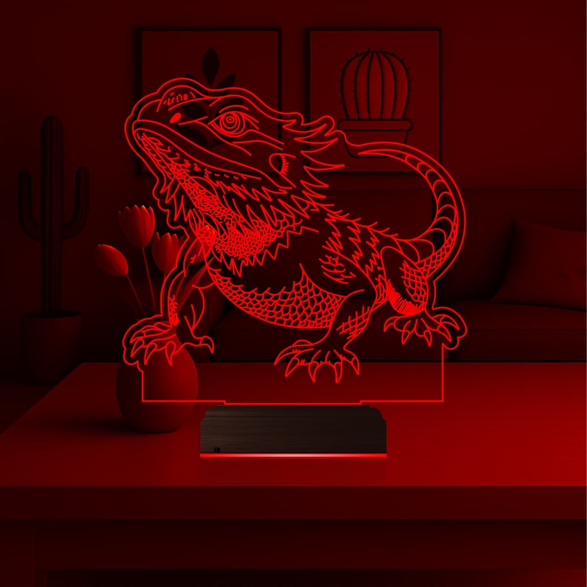 Бородатая агама — 3D LED Ночник | Подарок любителю рептилий 5