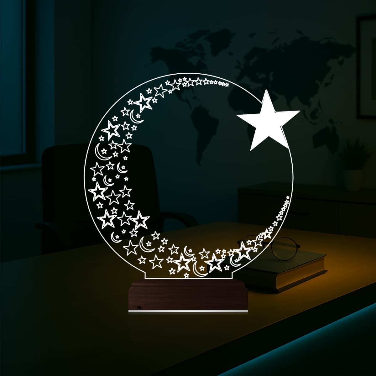 Полумесяц и Звезды — 3D LED Ночник | Подарок для близких 1