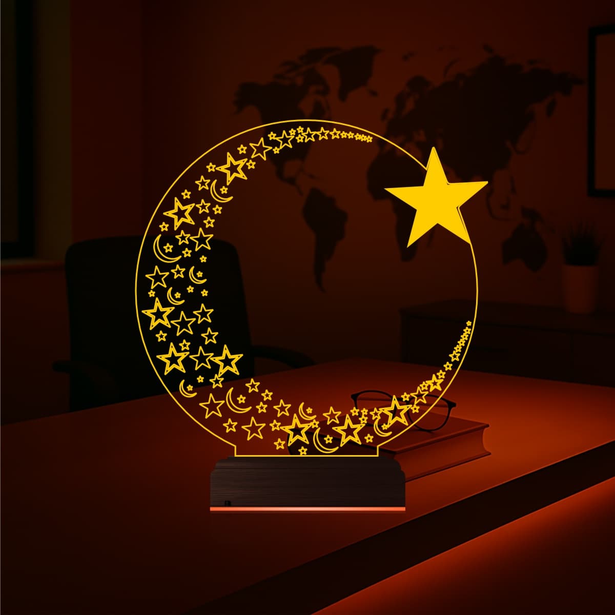 Полумесяц и Звезды — 3D LED Ночник | Подарок для близких 7