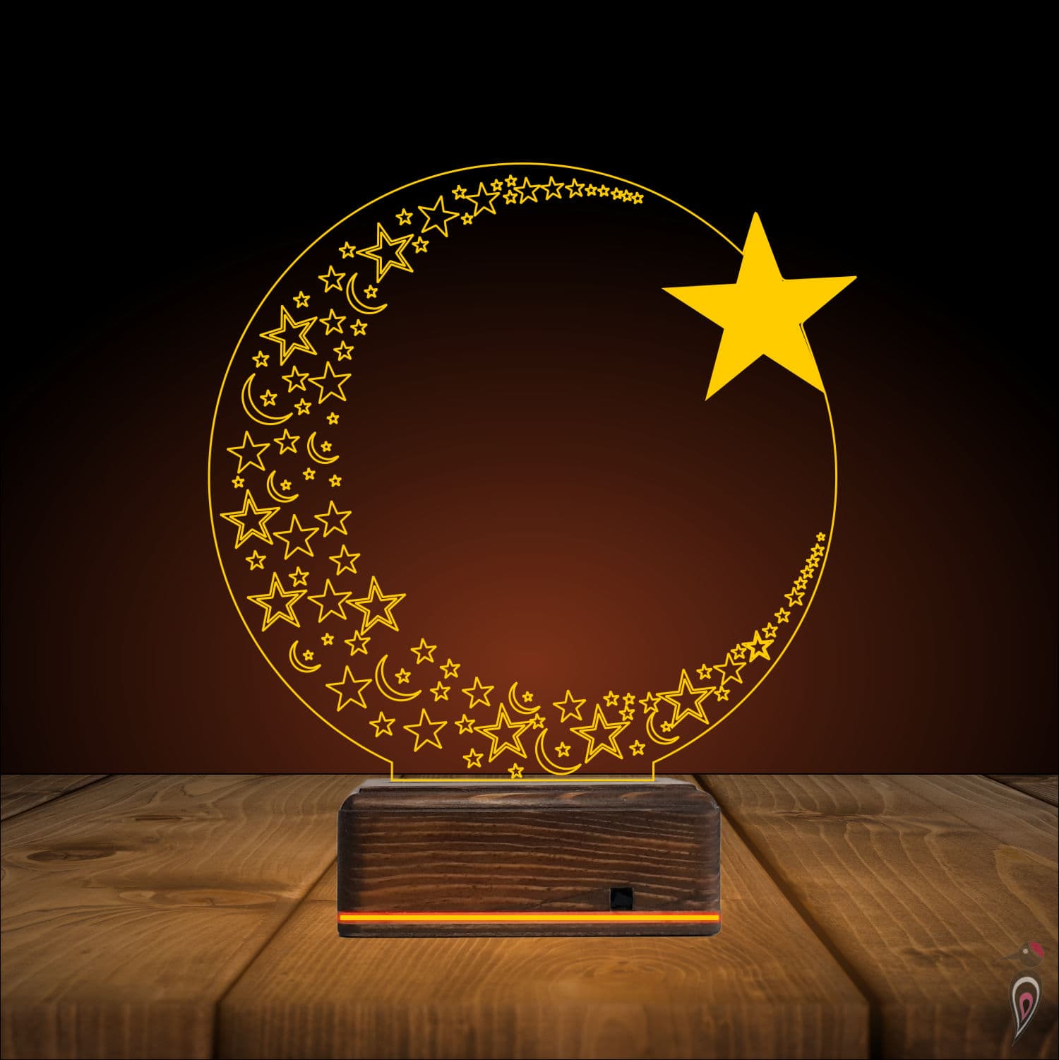 Полумесяц и Звезды — 3D LED Ночник | Подарок для близких 9
