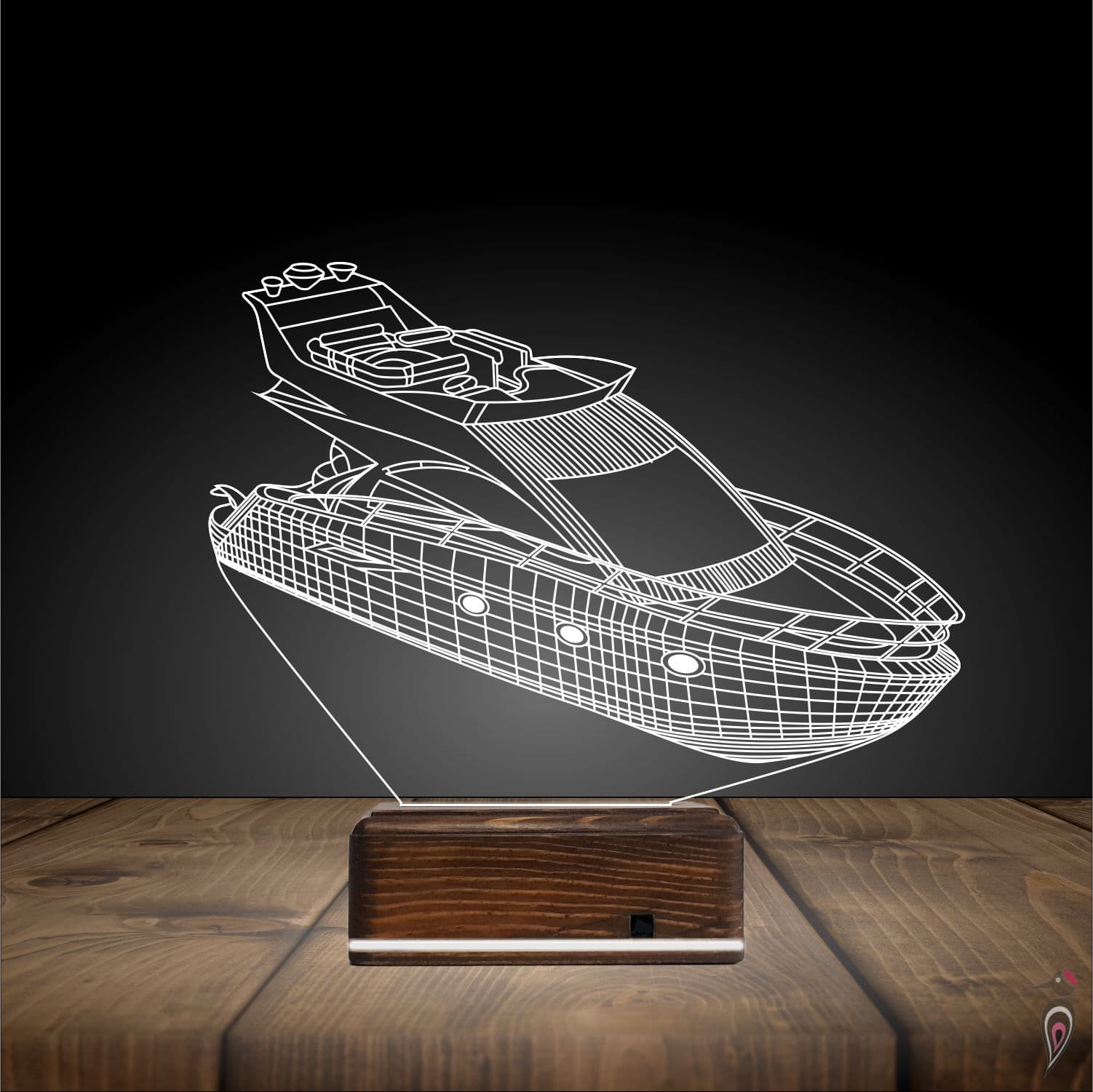 Яхта — 3D LED Ночник | Подарок мужчине 3