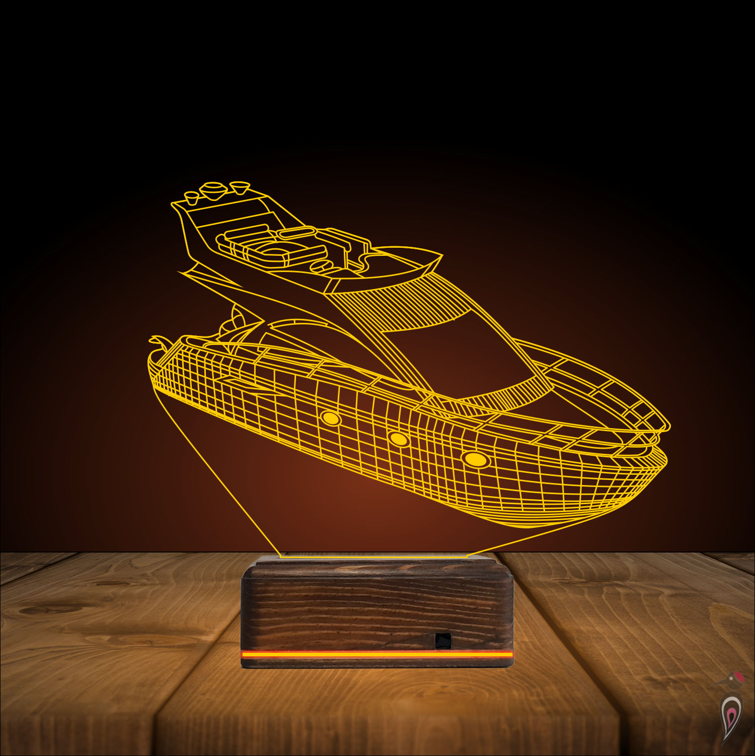 Яхта — 3D LED Ночник | Подарок мужчине 9