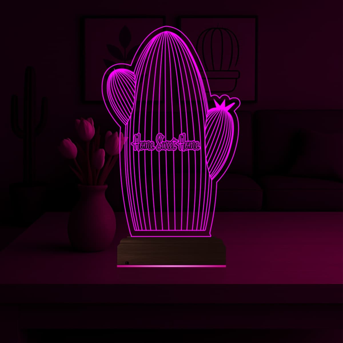 Кактус — 3D LED Ночник | Подарок на новоселье 4