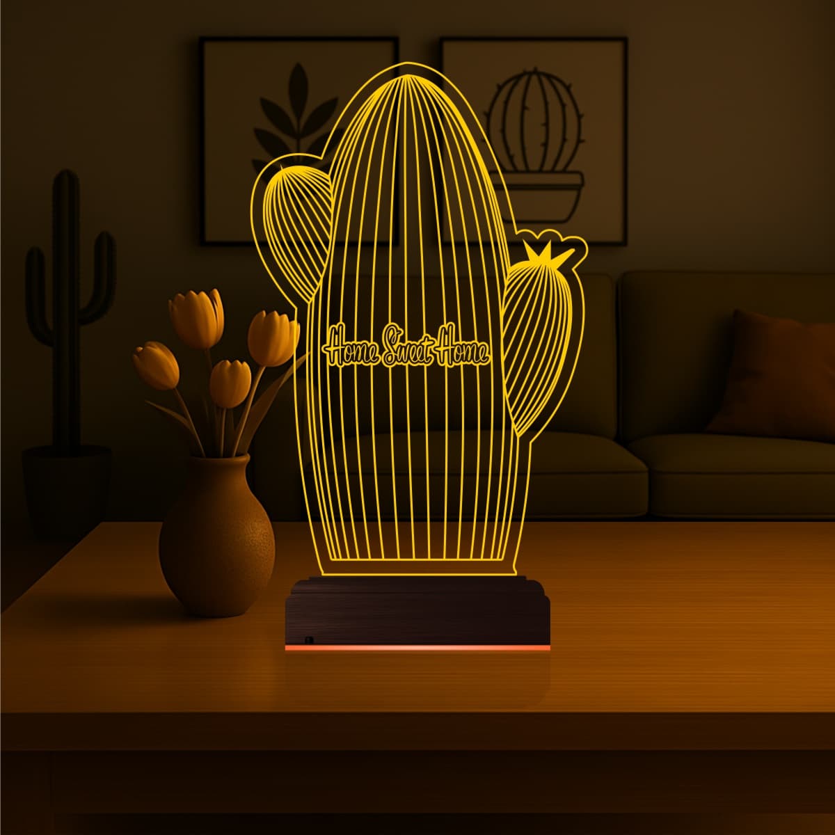 Кактус — 3D LED Ночник | Подарок на новоселье 7