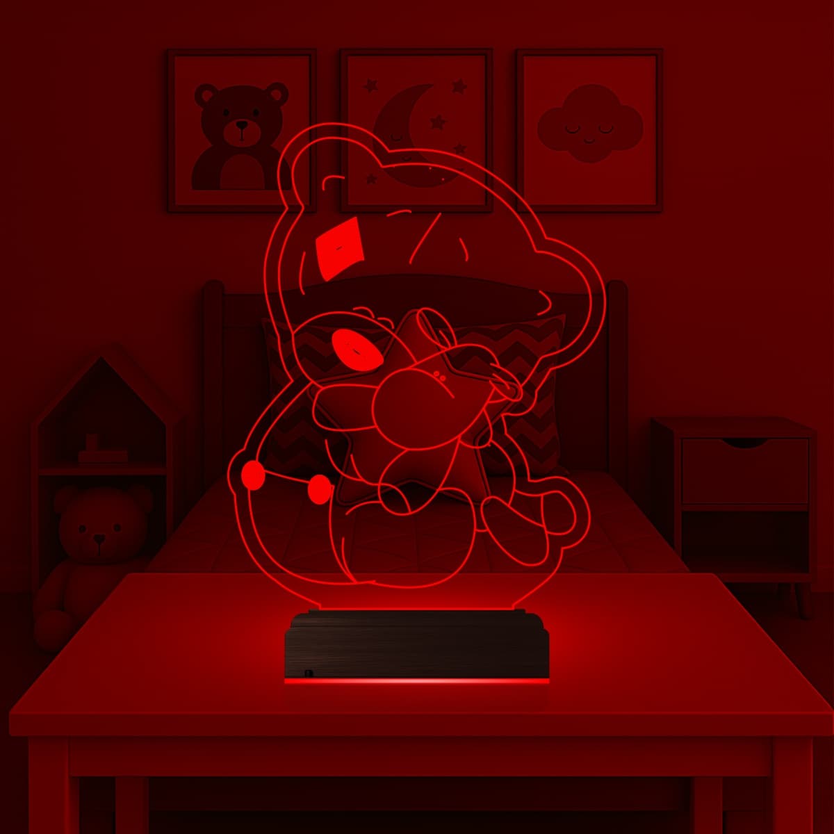 Мишка со звездой — 3D LED Ночник | Подарок ребенку 1