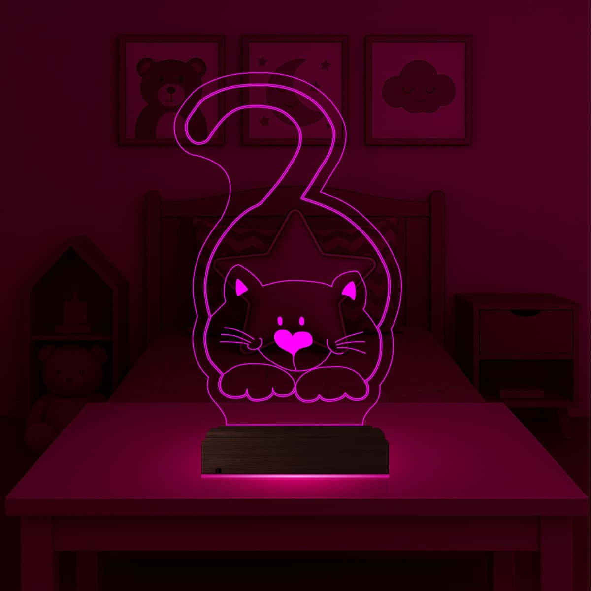 Милый Кот — 3D LED Ночник | Подарок ребёнку 6