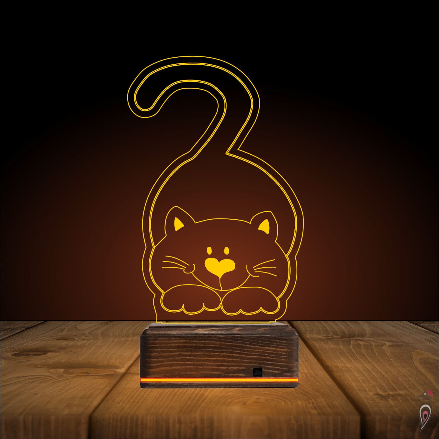 Милый Кот — 3D LED Ночник | Подарок ребёнку 9