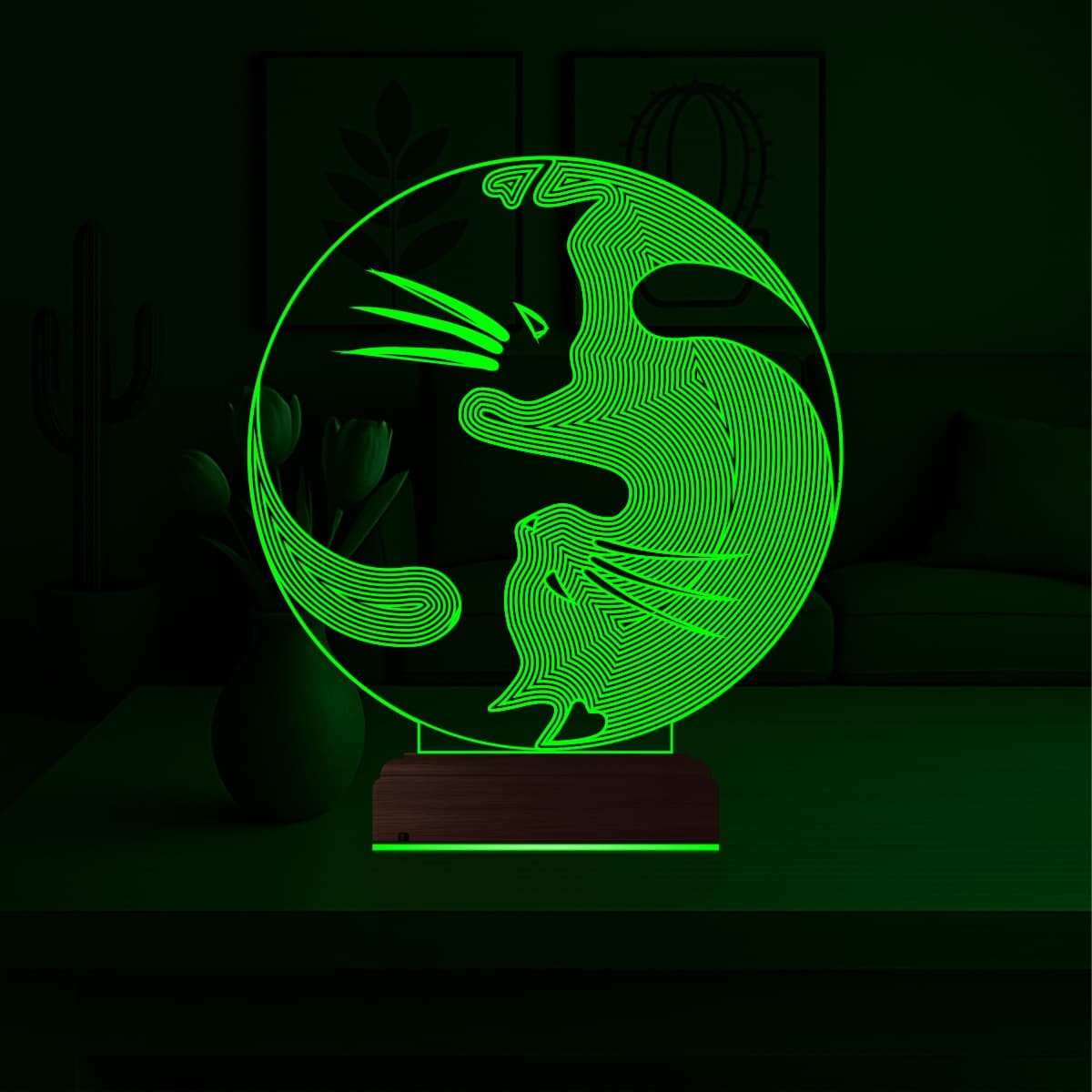 Коты Инь-Янь — 3D LED Ночник | Подарок любителям кошек 5