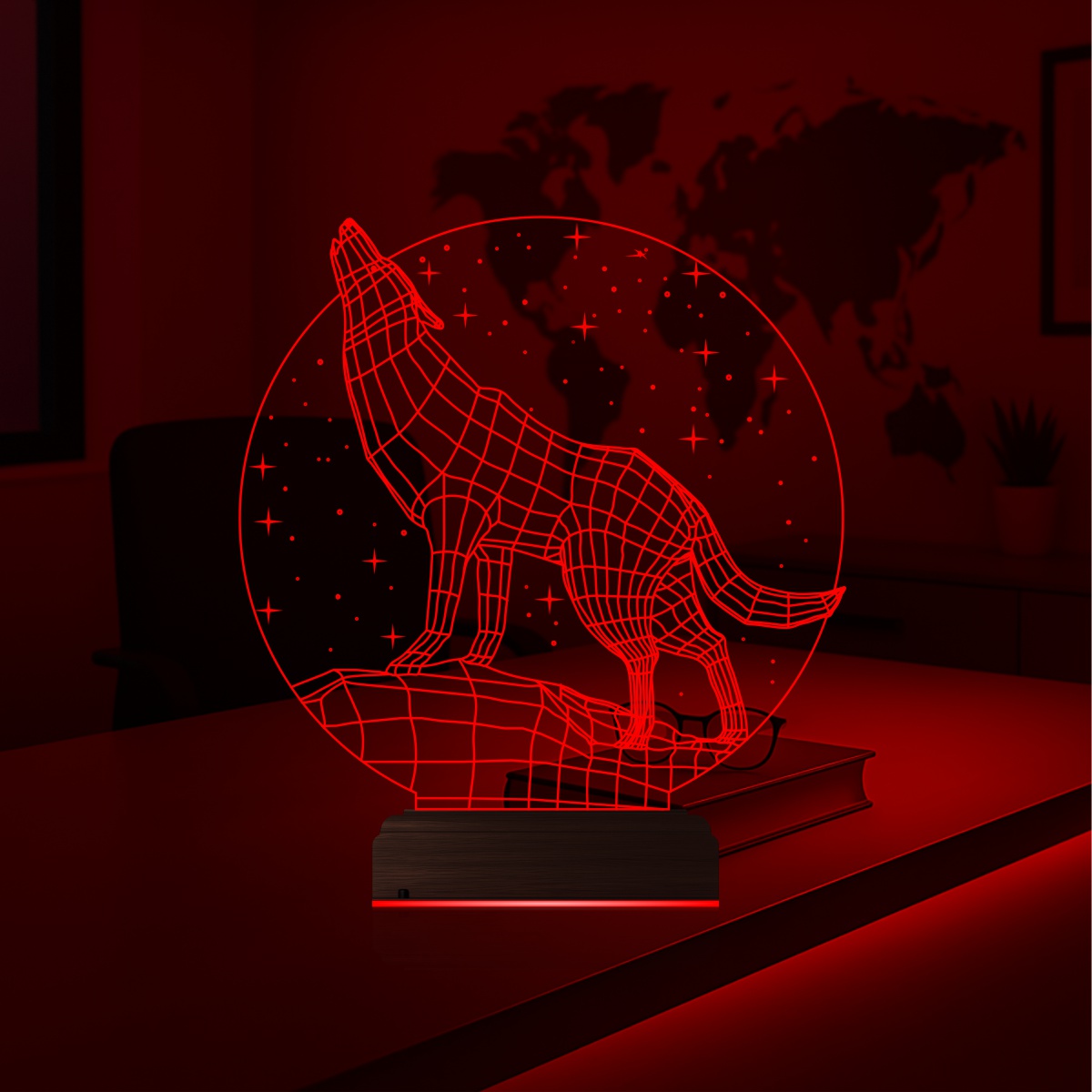 Волк — 3D LED Ночник | Подарок мужчине 6