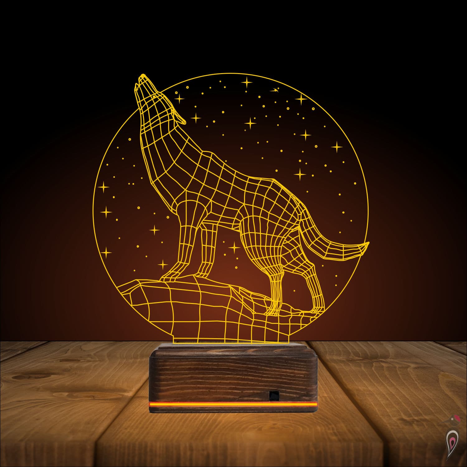 Волк — 3D LED Ночник | Подарок мужчине 9