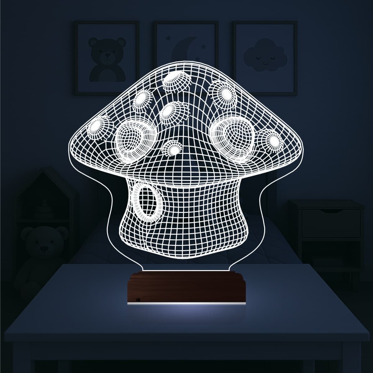 Гриб — 3D LED Ночник | Подарок ребёнку 1