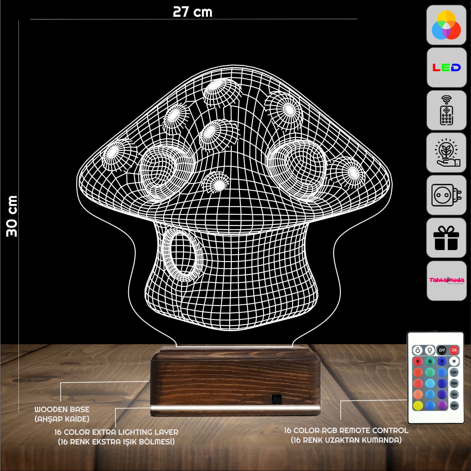 Гриб — 3D LED Ночник | Подарок ребёнку 2