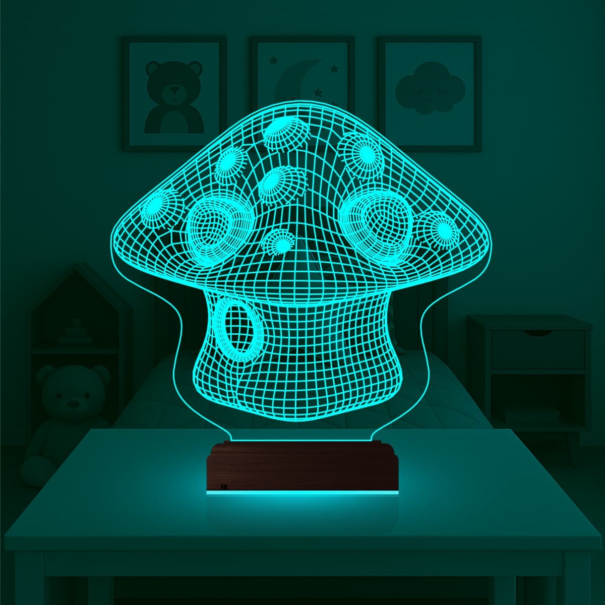Гриб — 3D LED Ночник | Подарок ребёнку 3