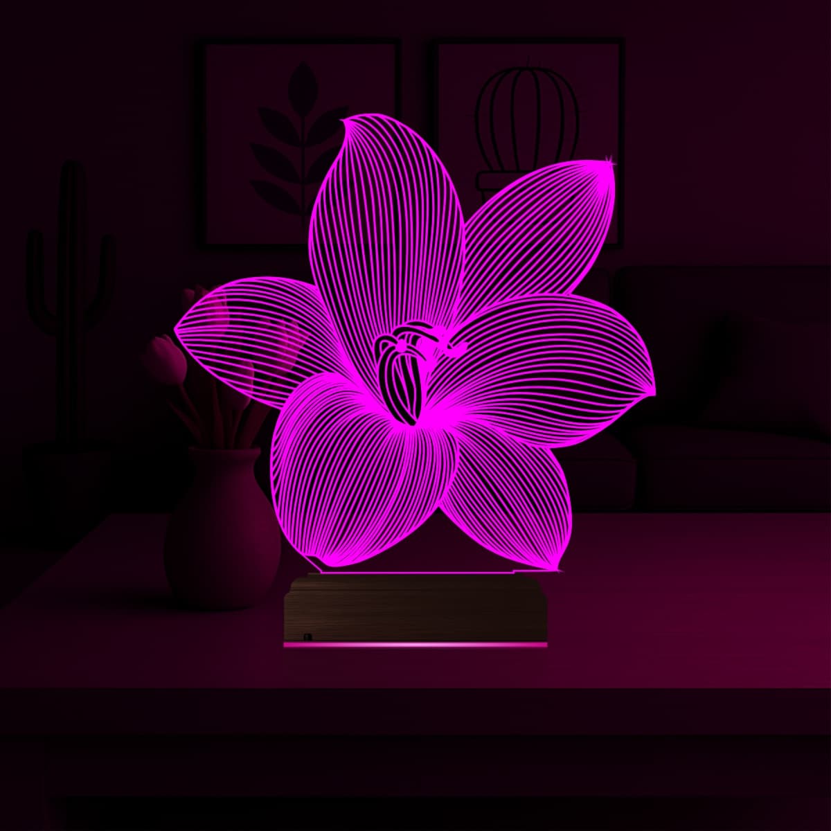 Лилия — 3D LED Ночник | Романтический подарок 4
