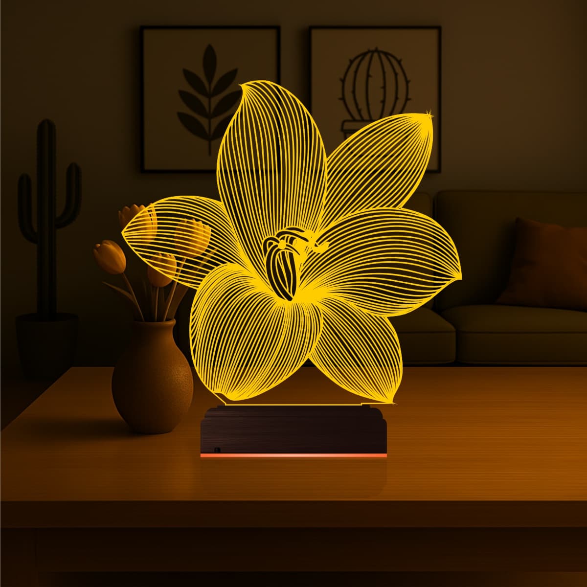 Лилия — 3D LED Ночник | Романтический подарок 7