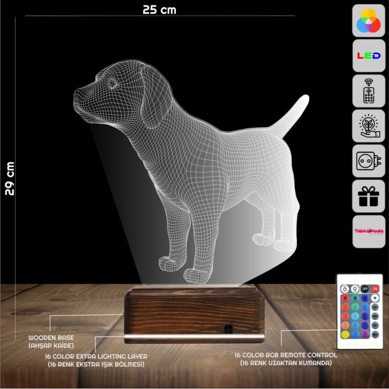 Собака — 3D LED Ночник | Подарок любителю животных 2