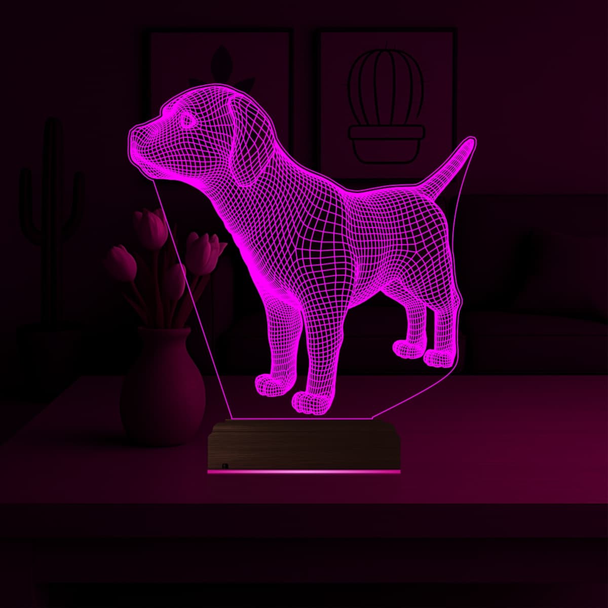 Собака — 3D LED Ночник | Подарок любителю животных 4