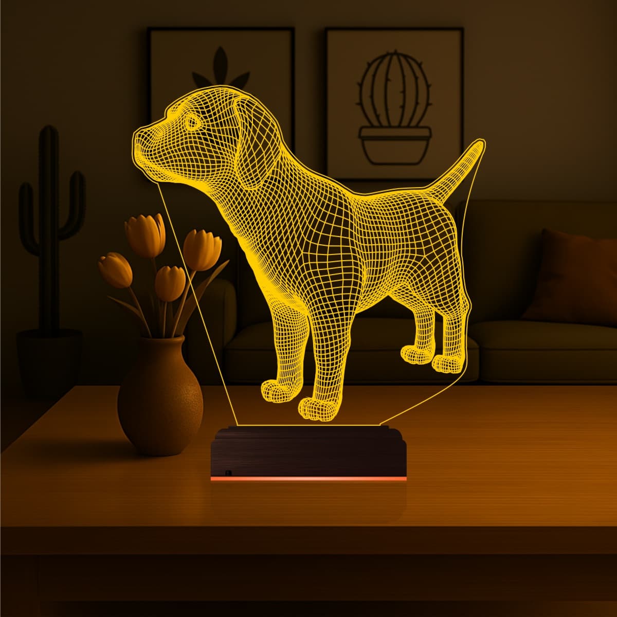 Собака — 3D LED Ночник | Подарок любителю животных 7