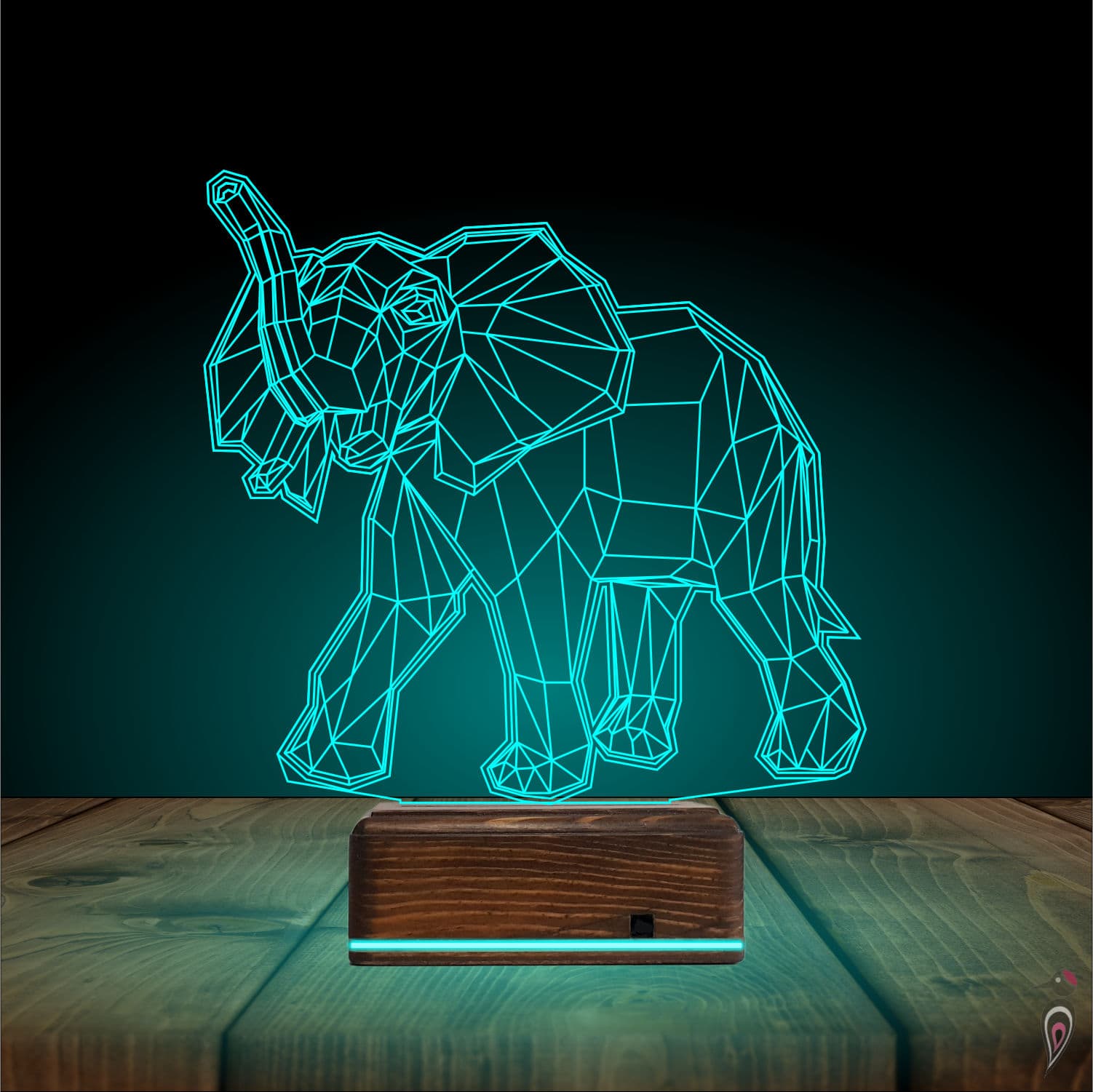 Слон — Геометрический 3D Ночник 4