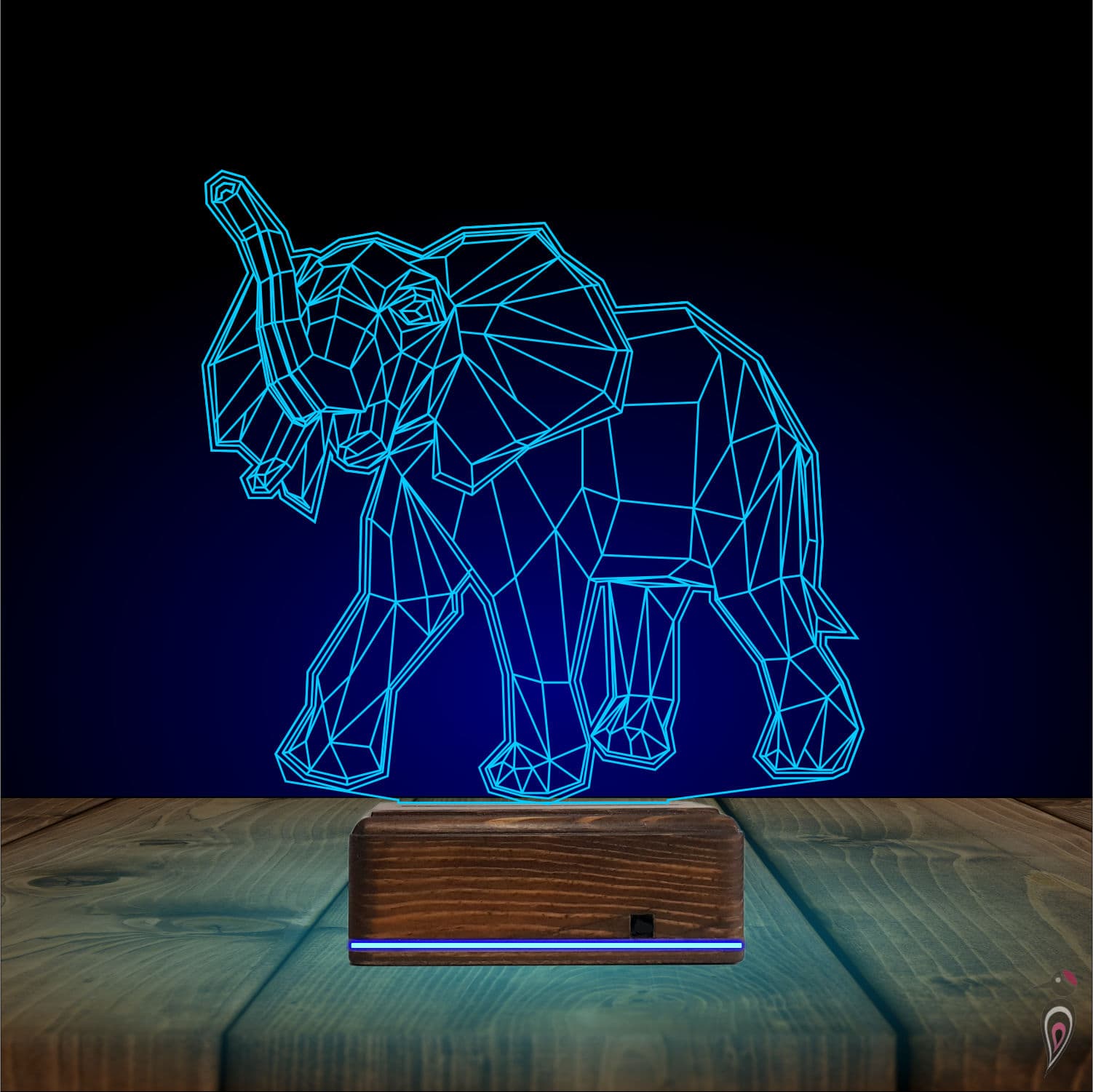 Слон — Геометрический 3D Ночник 10