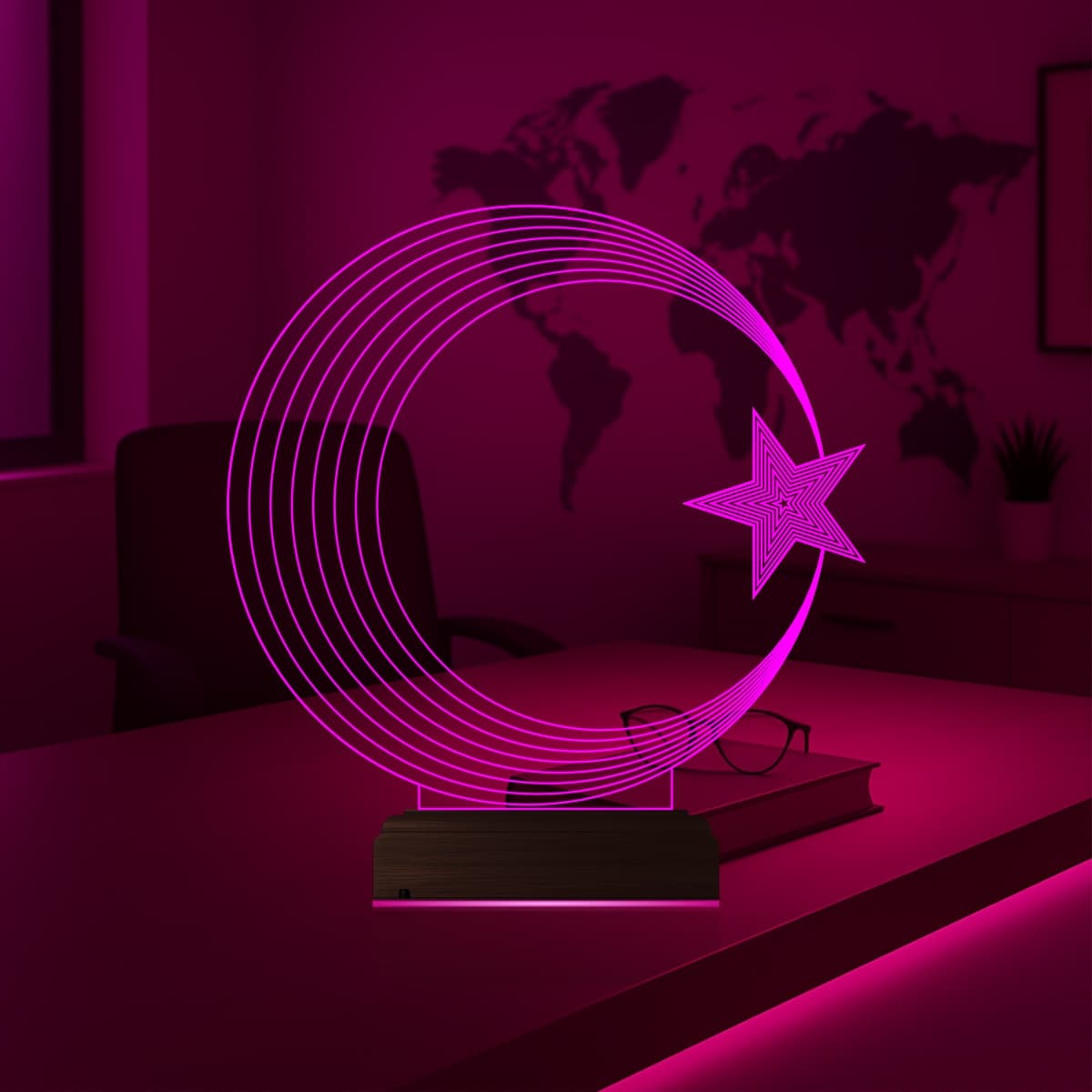 Полумесяц и звезда — 3D LED Ночник | Подарок патриоту 4