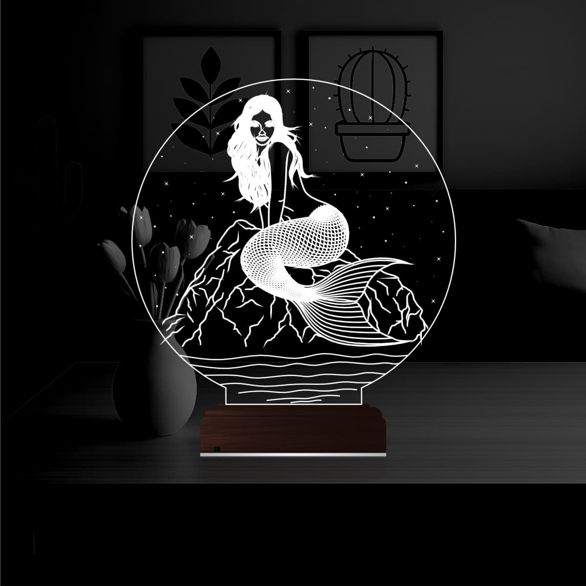 Русалка — 3D LED Ночник | Подарок для девушки 1