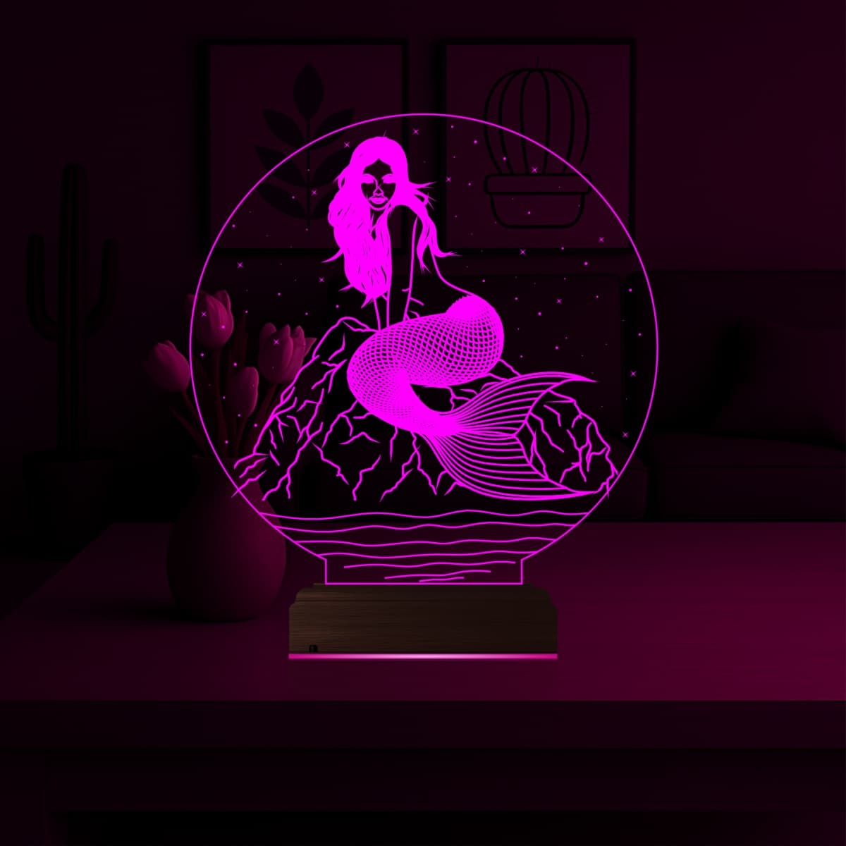 Русалка — 3D LED Ночник | Подарок для девушки 4