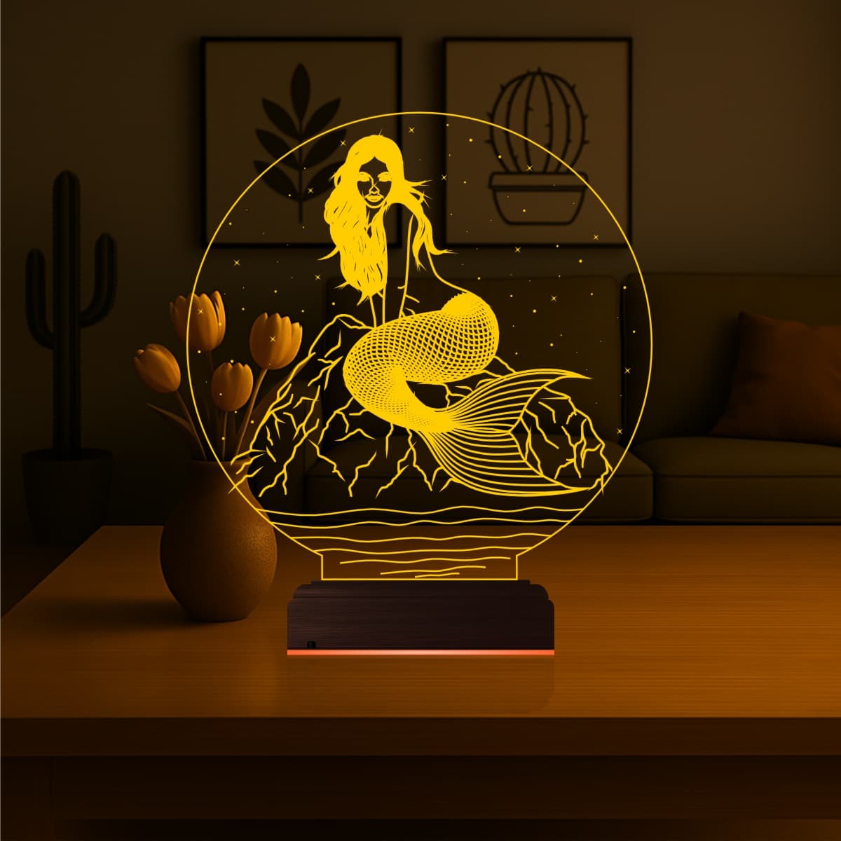 Русалка — 3D LED Ночник | Подарок для девушки 7