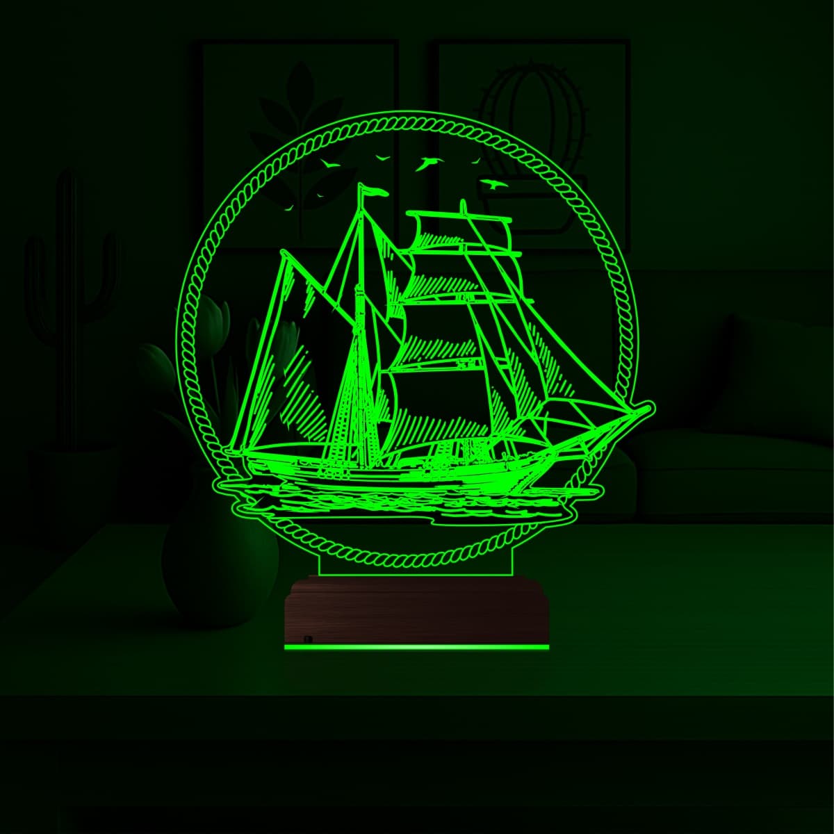 Парусник — 3D LED Ночник | Подарок мужчине 5