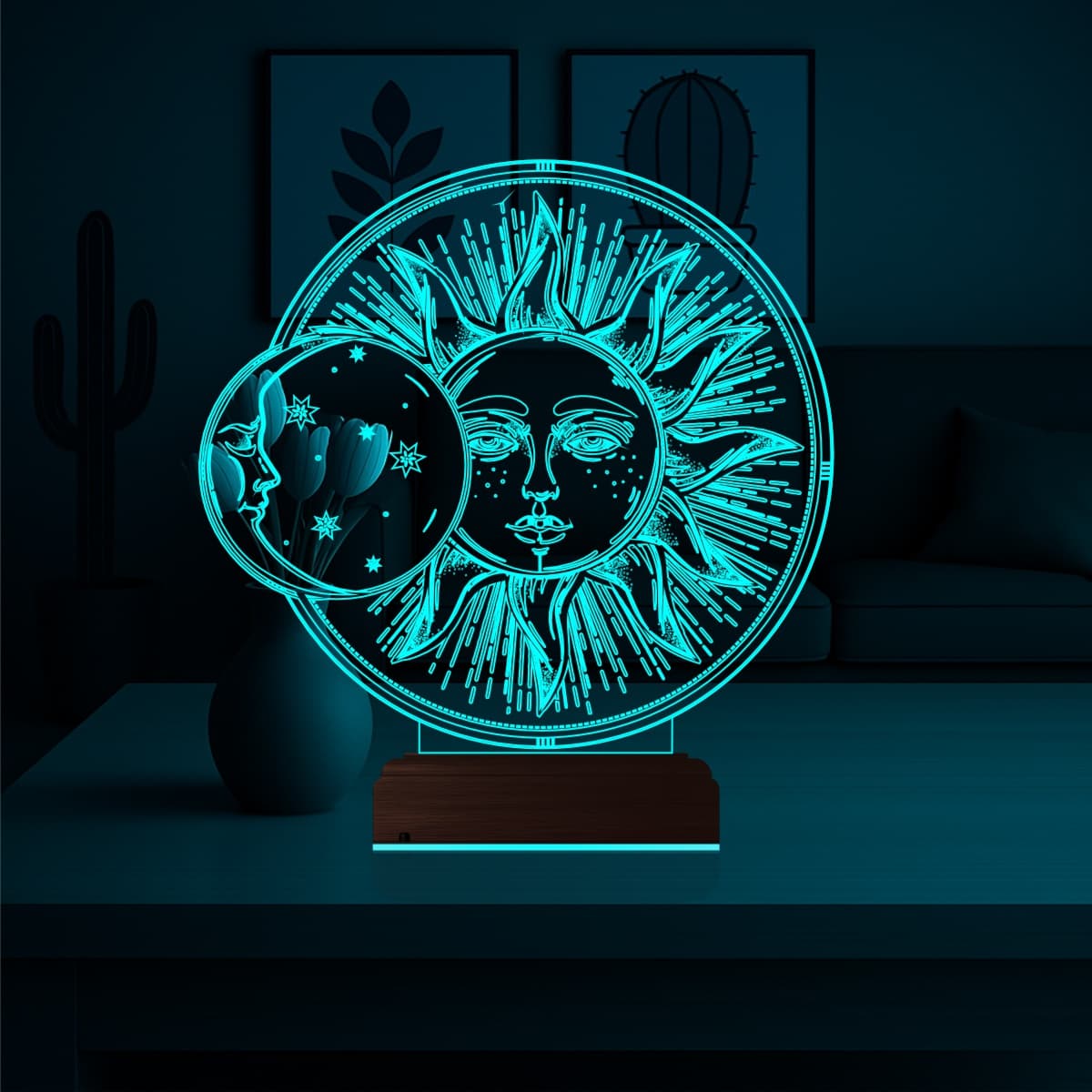 Солнце и Луна — 3D LED Ночник | Оригинальный подарок 3