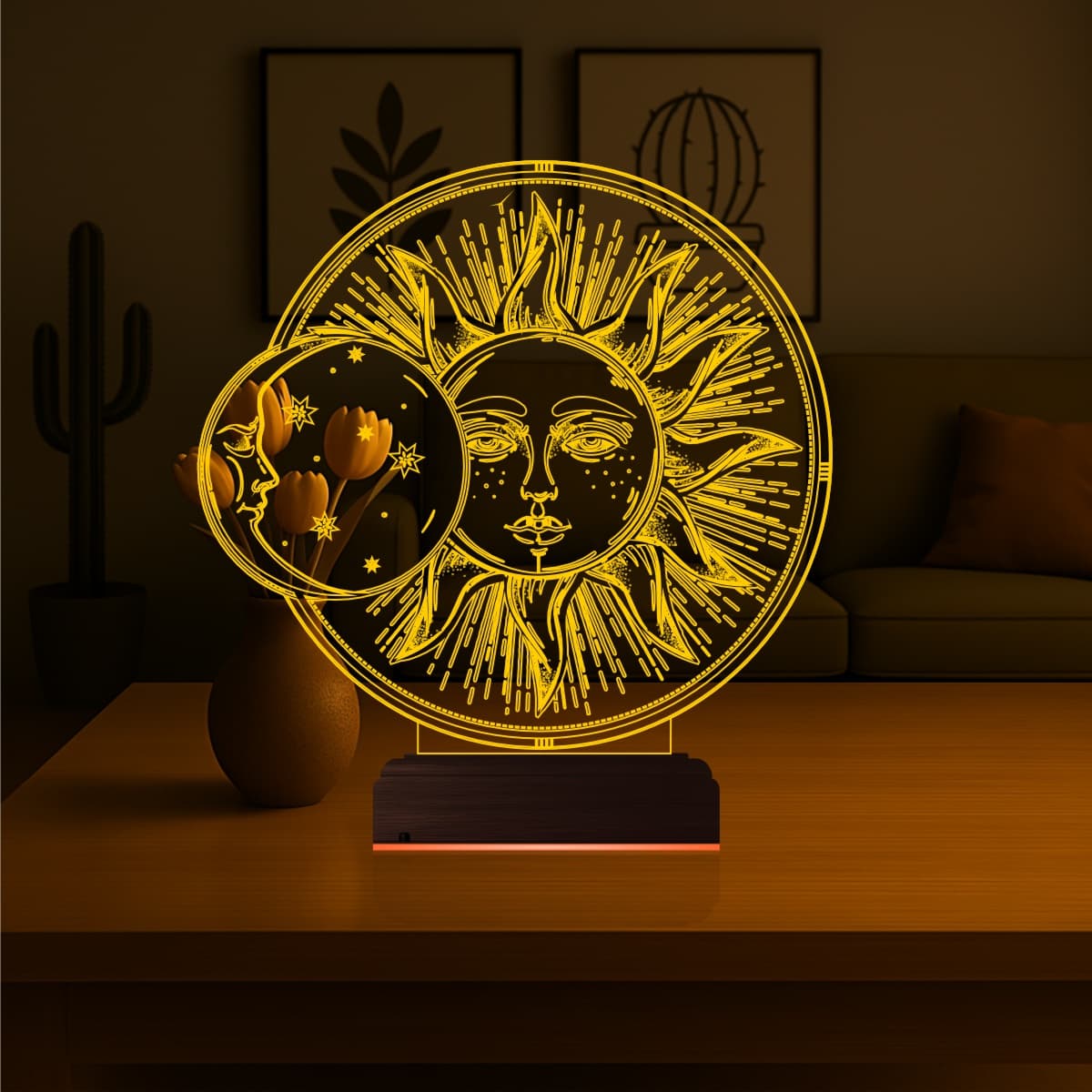 Солнце и Луна — 3D LED Ночник | Оригинальный подарок 7