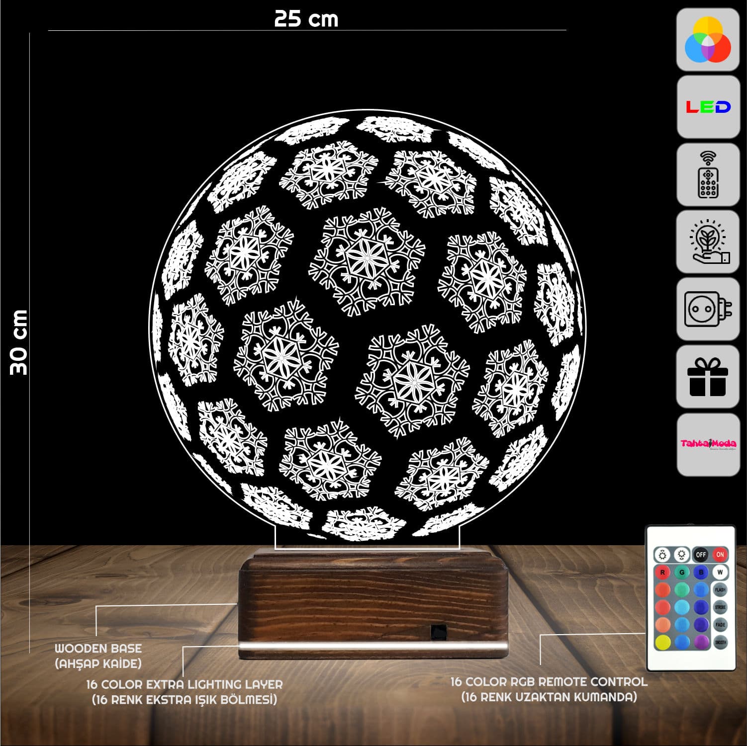 Снежный шар — 3D LED Ночник | Подарок на Новый год 2