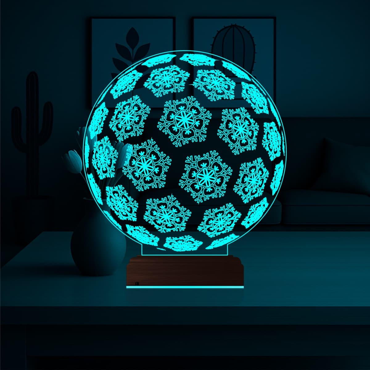 Снежный шар — 3D LED Ночник | Подарок на Новый год 3