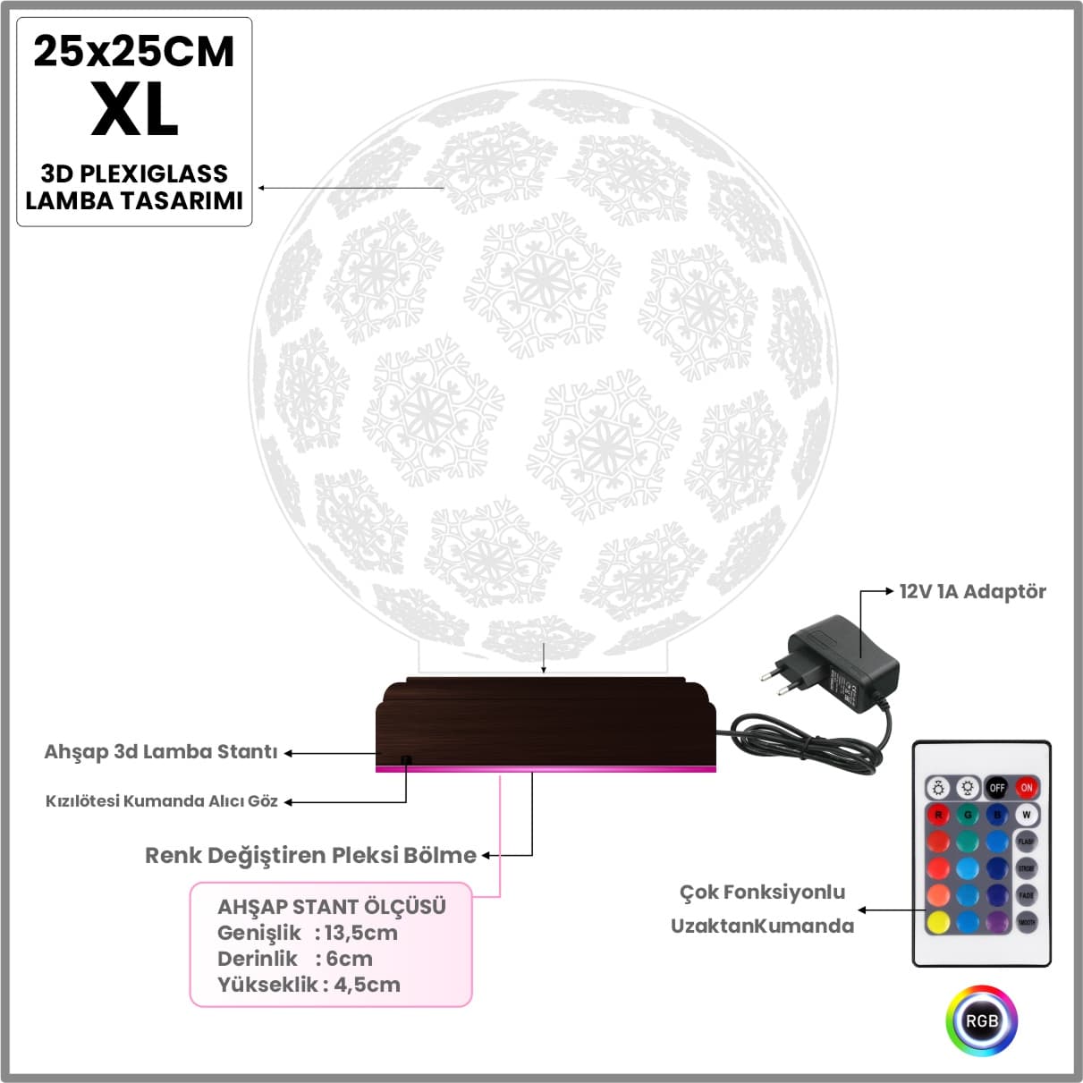 Снежный шар — 3D LED Ночник | Подарок на Новый год 8