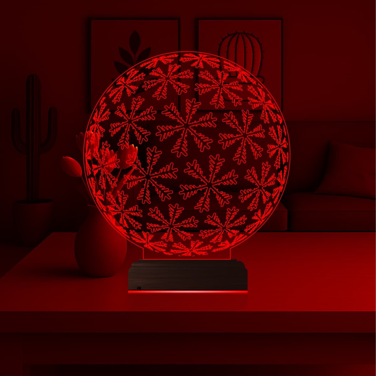 Снежинки в шаре — 3D LED Ночник | Подарок на Новый Год 6