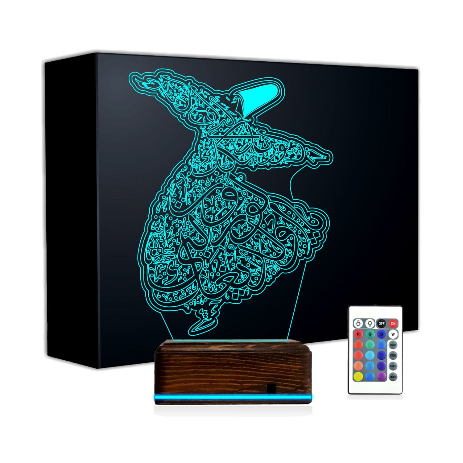 Дервиш с каллиграфией 3D Ночник 1