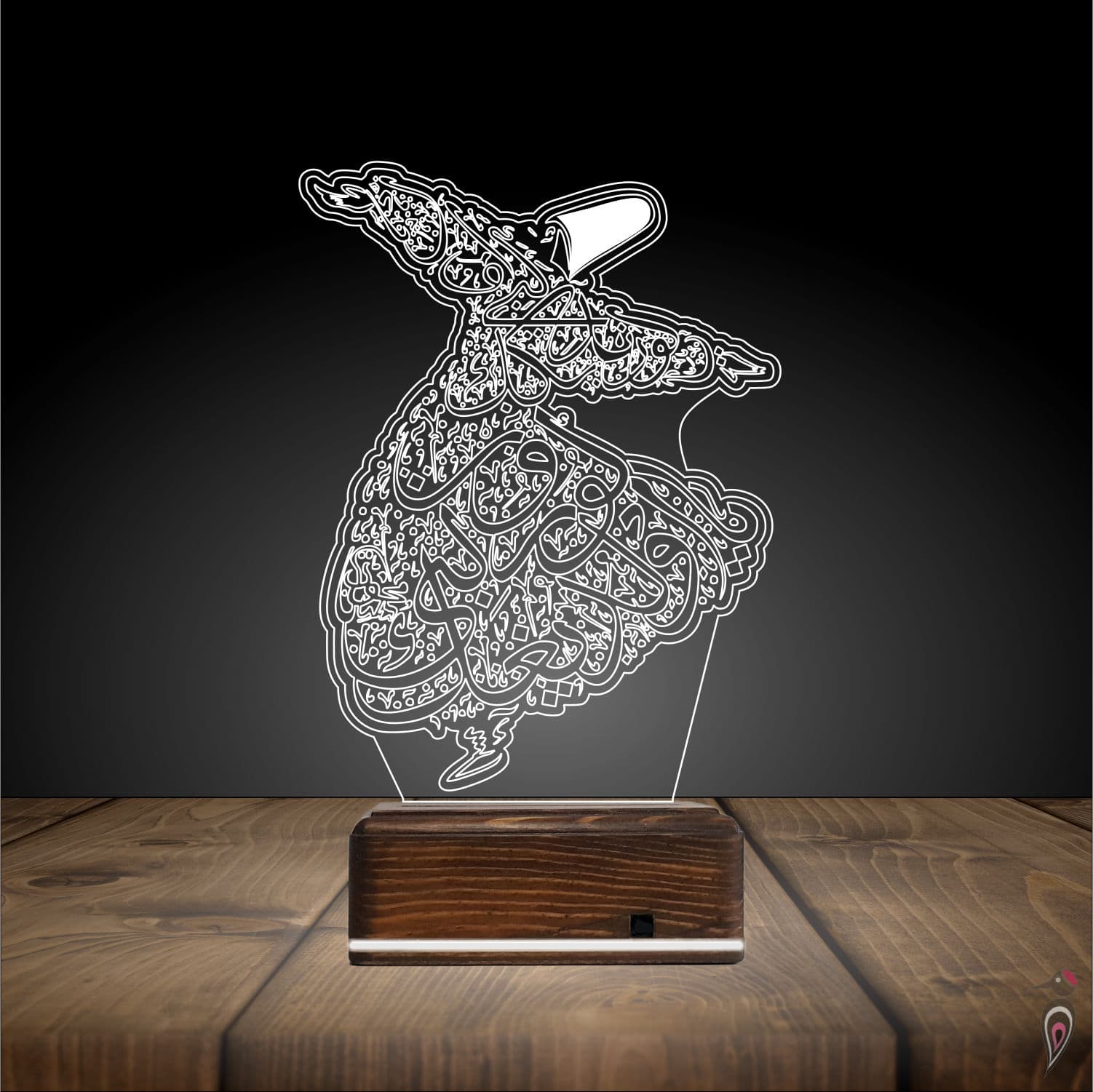 Дервиш с каллиграфией 3D Ночник 3
