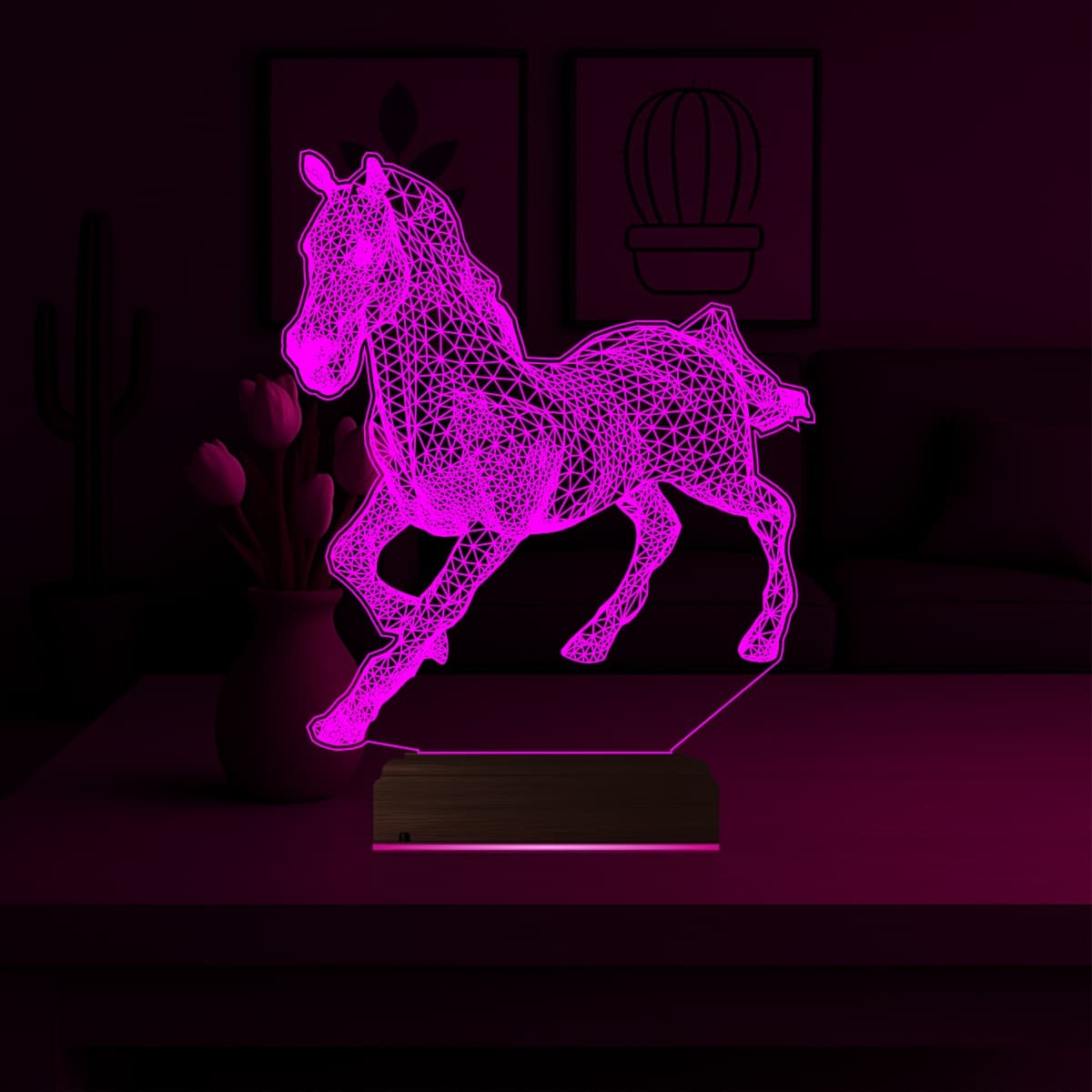 Лошадь — 3D LED Ночник | Подарок любителям животных 4