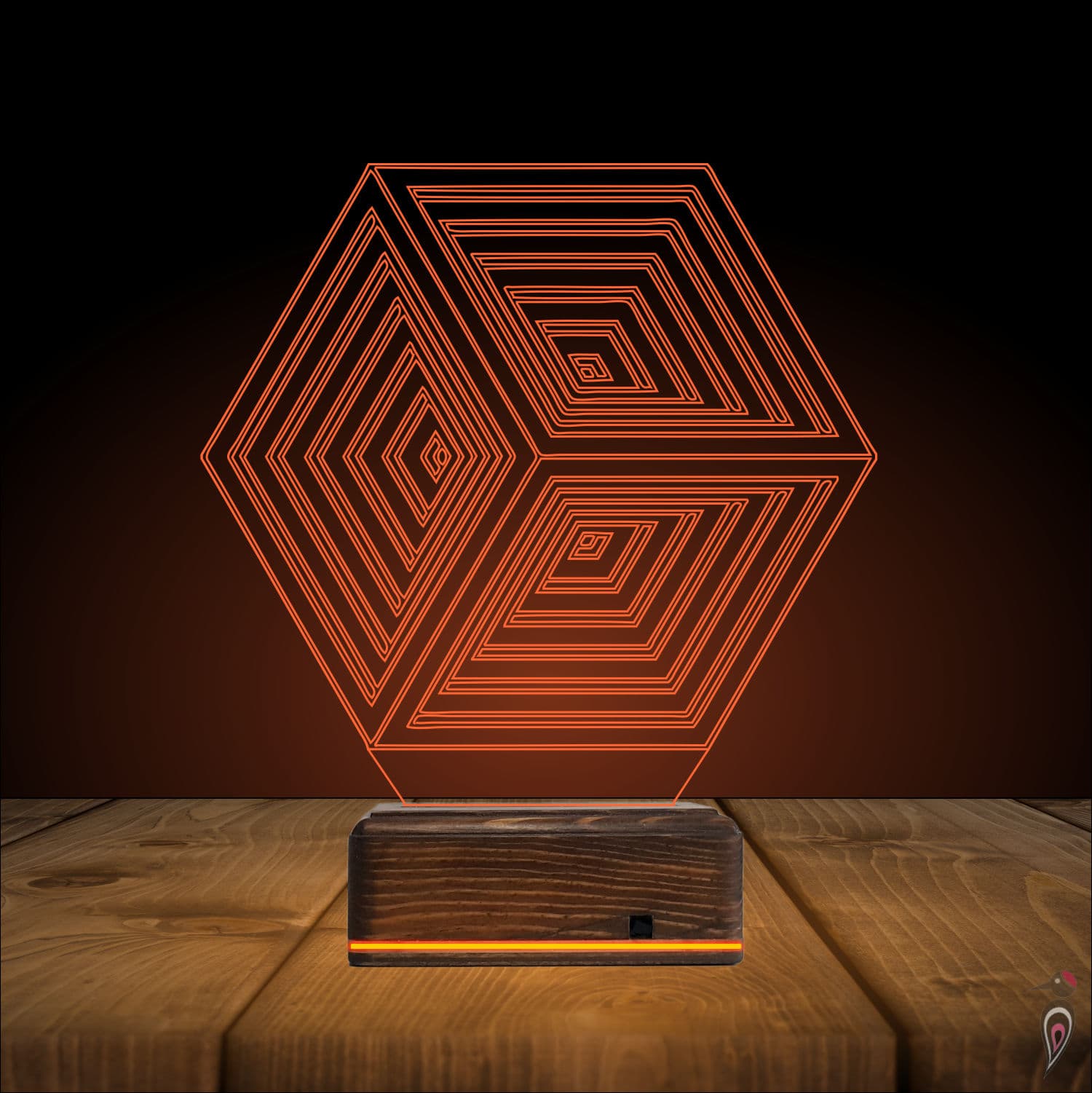 Геометрический Куб 3D Ночник 9