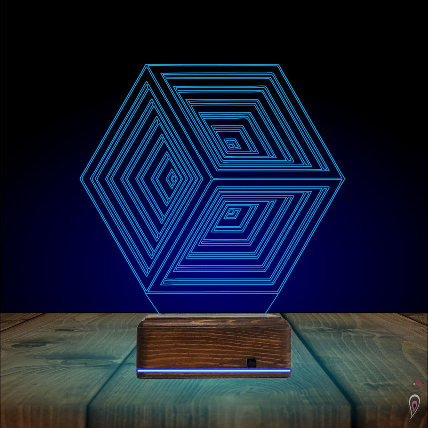 Геометрический Куб 3D Ночник 10