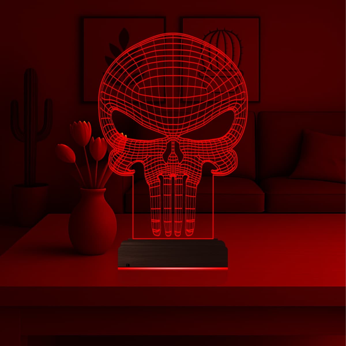 Череп Карателя — 3D LED Ночник | Подарок мужчине 6