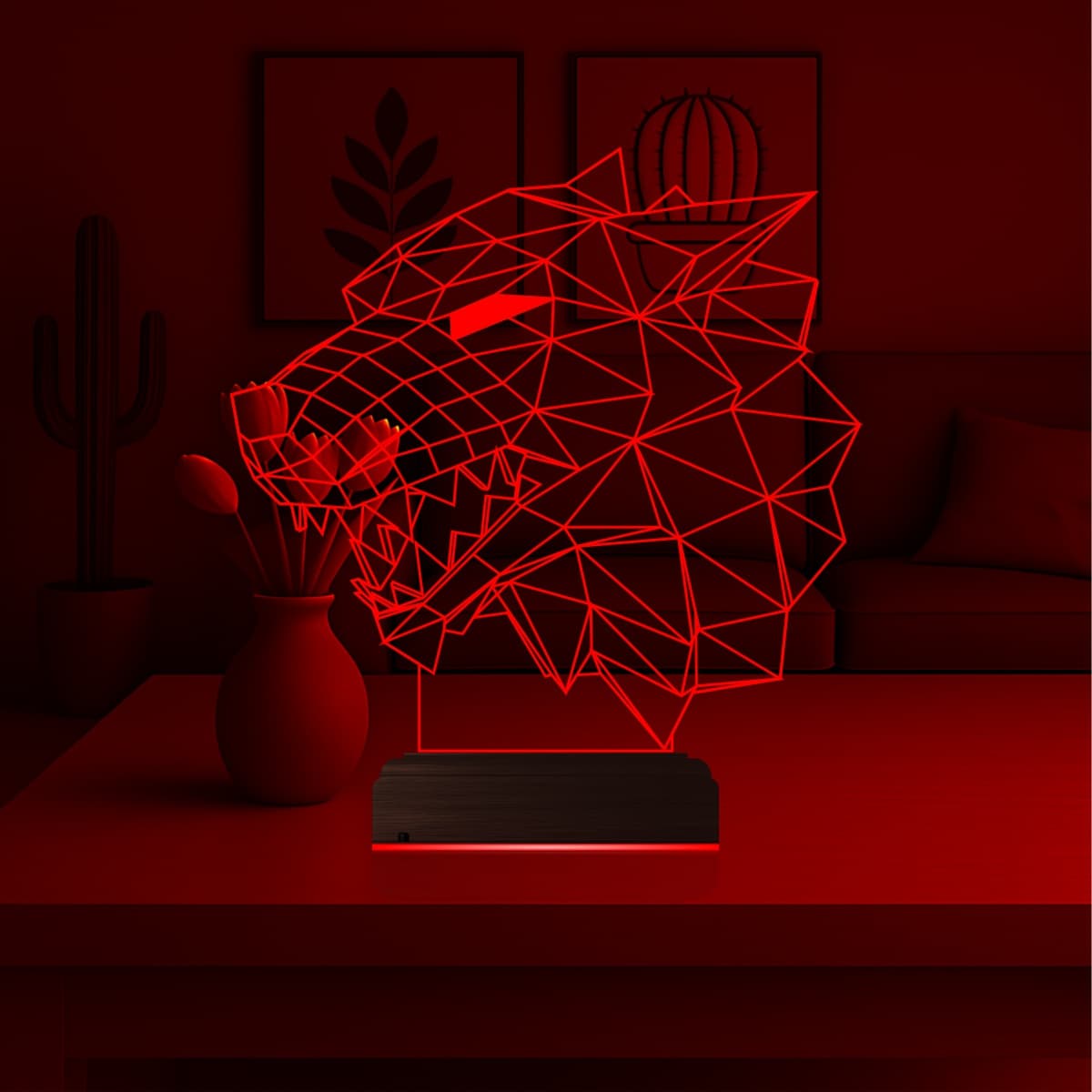 Волк Геометрия — 3D LED Ночник | Подарок мужчине 6