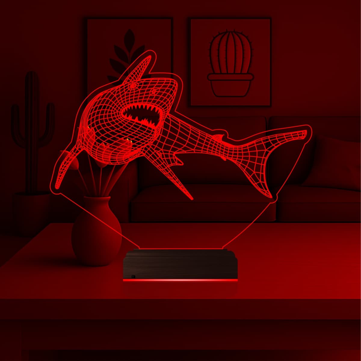 Акула — 3D LED Ночник | Подарок мальчику 6