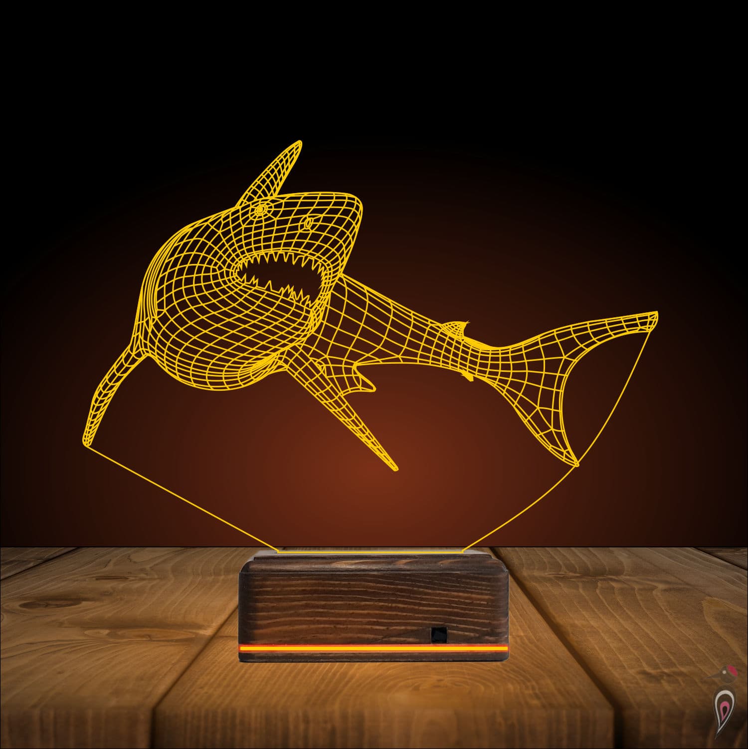 Акула — 3D LED Ночник | Подарок мальчику 9