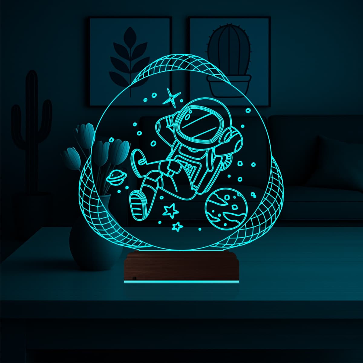 Космонавт — 3D LED Ночник | Подарок детям и мечтателям 3