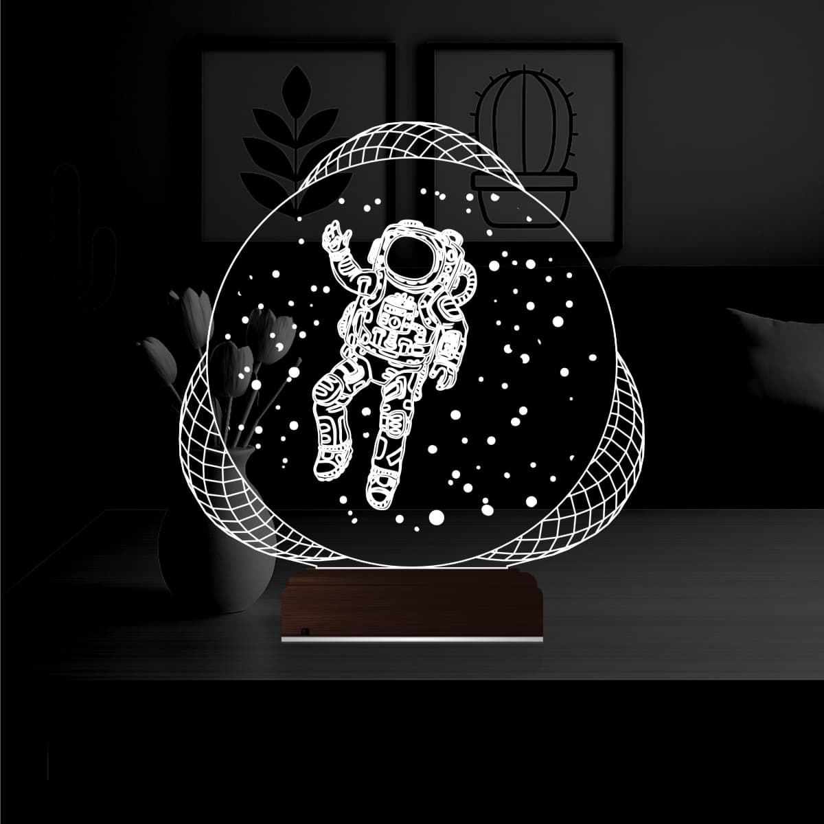 Космонавт — 3D LED Ночник | Подарок детям и фанатам космоса 1