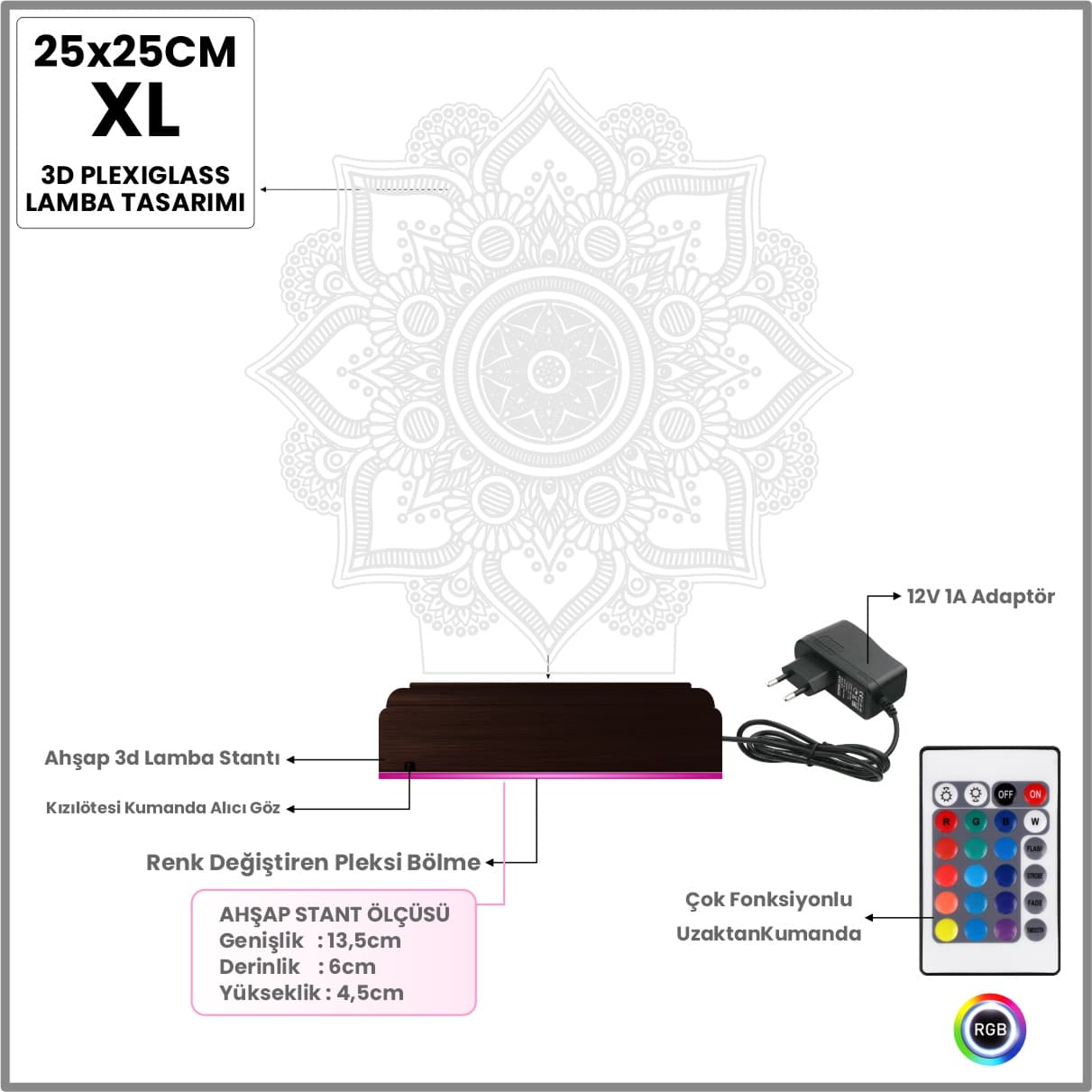 Мандала — 3D LED Ночник | Душевный подарок 8
